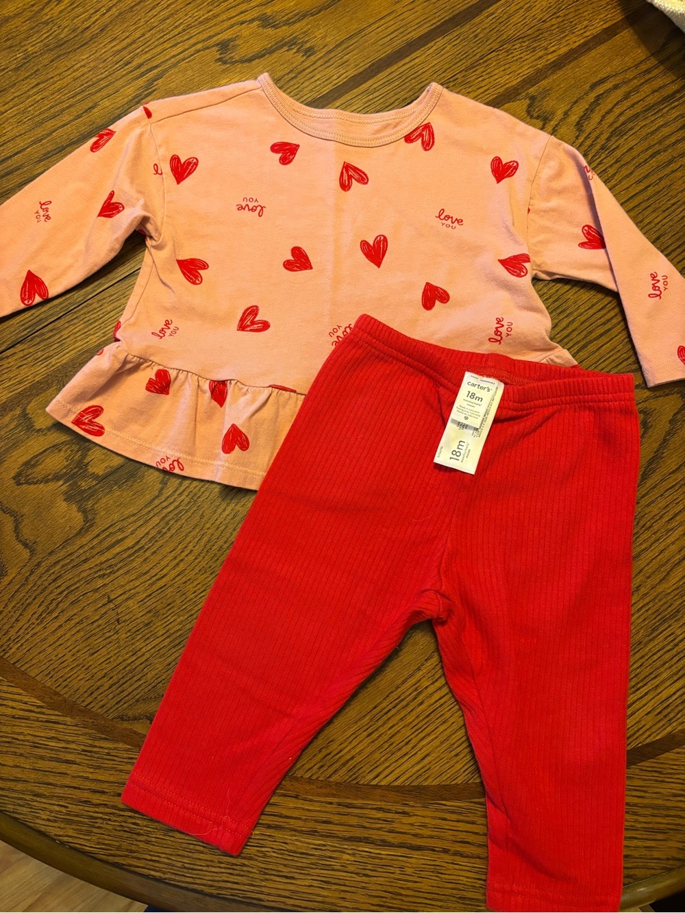 Carter's Pink & Red Heart-Print Set - 18M